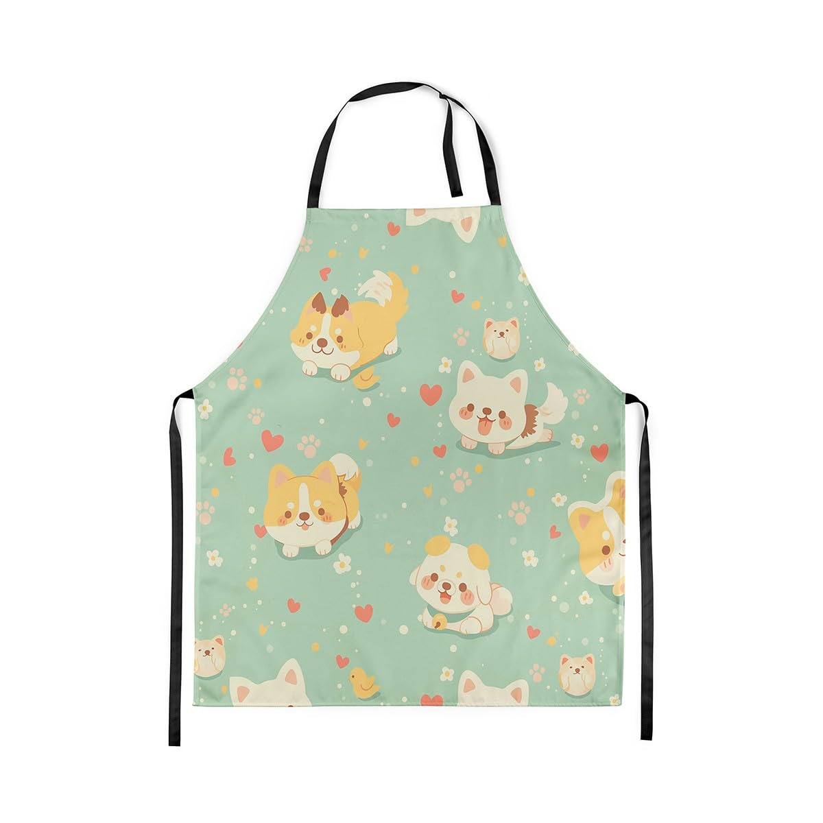 Loussiesd Cute Corgi Apron for Women Men 78x66cm Corgi Lovers Gifts Bib Apron Adjustable for Cartoon Animal Pet Corgi Waterproof Apron Cooking Kitchen Chef Apro