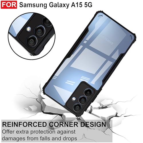 Image of Zapcase Back Case Cover for Samsung Galaxy A15 5G | Compatible for Samsung Galaxy A15 5G Back Case Cover | Clear Case with Camera Protection | (TPU + PC | Matte Black)
