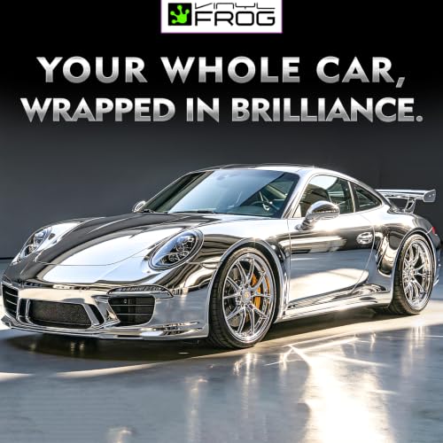 Image of VINYL FROG Car Wrap Vinyl 30x305cm Chrome Mirror Silver Self Adhesive Film DIY Decals Roll Air Release Technology