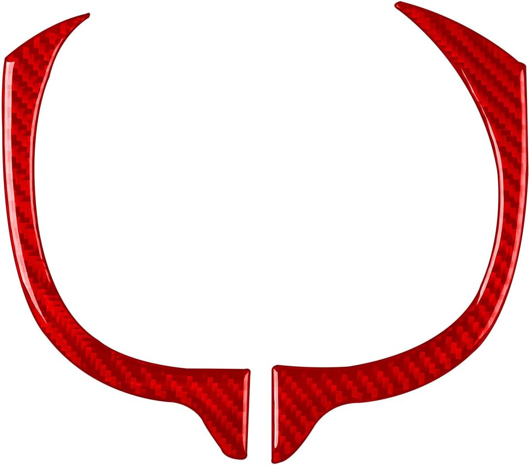 Car Red Carbon Fiber Accessories Dashboard Bezel 2pcs Protective Cover Sticker Compatible with Chrysler 200 2011 2012 2013 2014