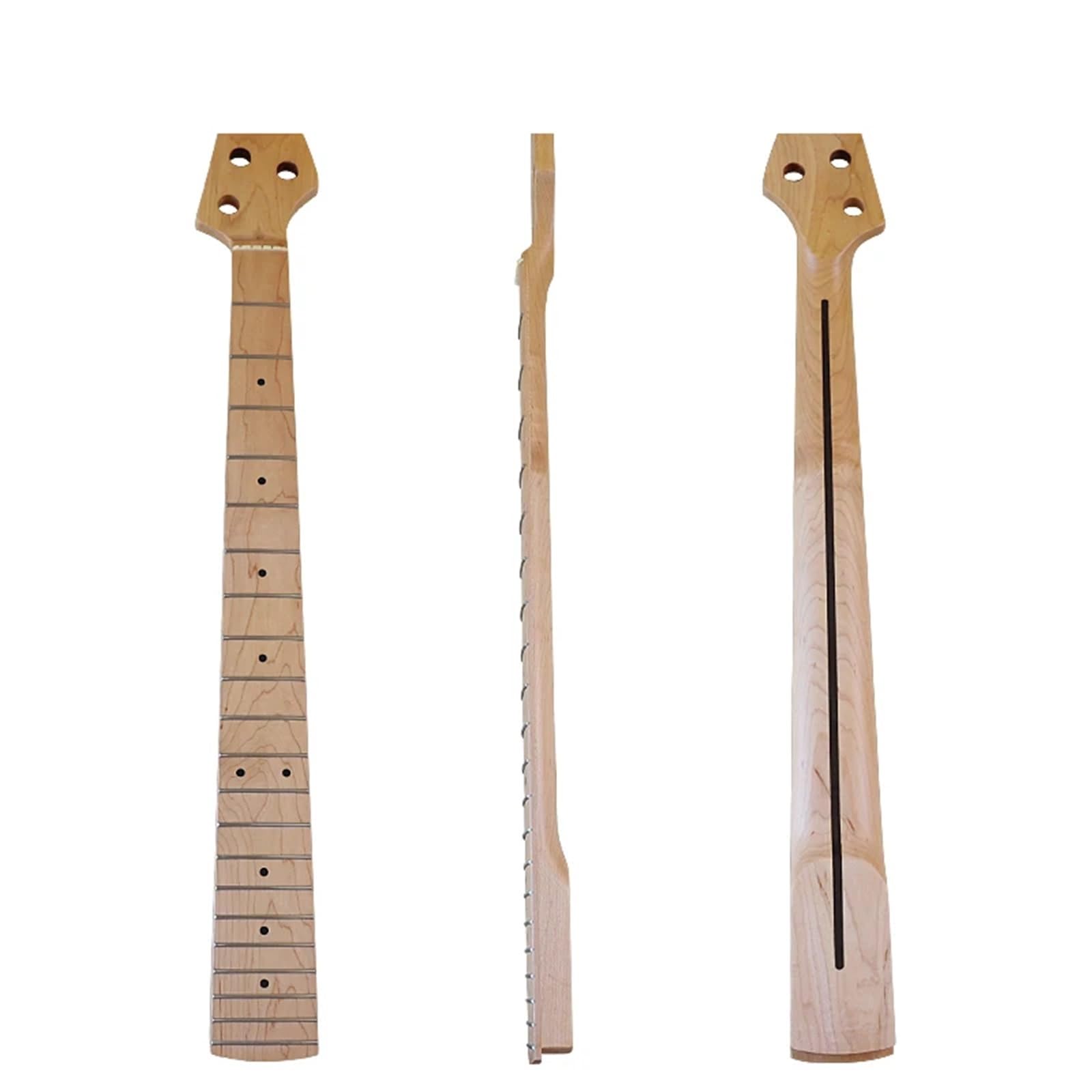 Cuello de guitarra eléctrica Bajo eléctrico de 5 cuerdas, 21 trastes, mástil arce, diapasón, ancho cejuela: 46 mm