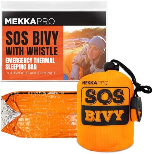 MEKKAPRO Sac de Couchage de Survie avec Sifflet - Couverture Ther...