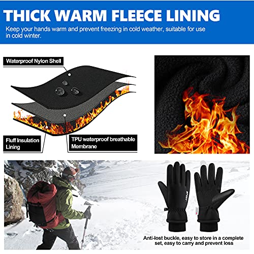 Image of Gustave GUESTAVE Gloves for Men Winter Wear Women Winter Gloves Warm Bike Riding Gloves Touch Screen Finger Microfiber Anti-Slip Design Windproof Waterproof Snow Ski Gloves | Microfiber Anti-Slip Design Windproof Waterproof Snow Ski Gloves