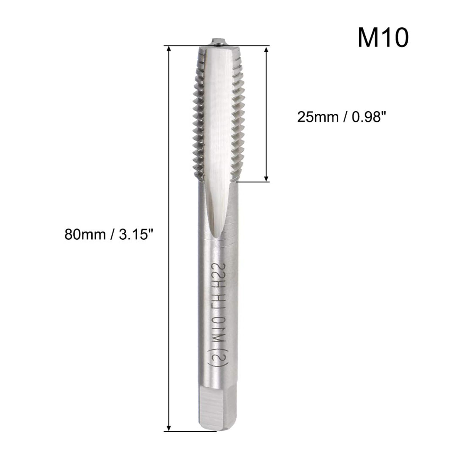 MACHSWON Metric Taps M10 x 1.5mm, for Threading Machine and Electric Drills H2 High Speed Steel Ti-Coated - Image 2