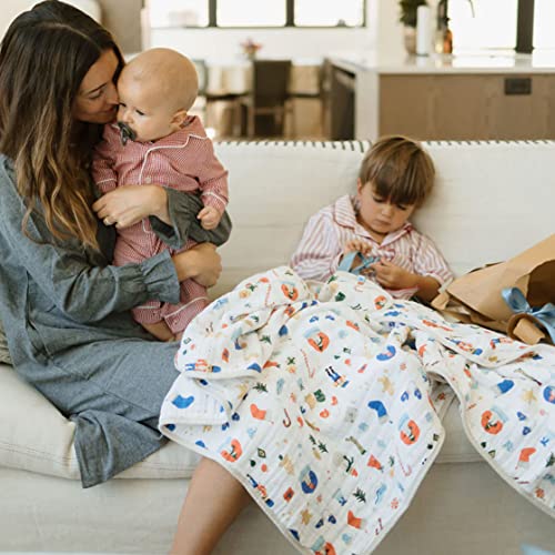 Image of Little Unicorn Muslin Quilt Blanket | 100% Cotton Soft Multi-Layered Muslin Fabric | Toddler & Baby Blanket | 47 inchx47 inch | for Nursery, Crib, Shower Gifts (Christmas Time)