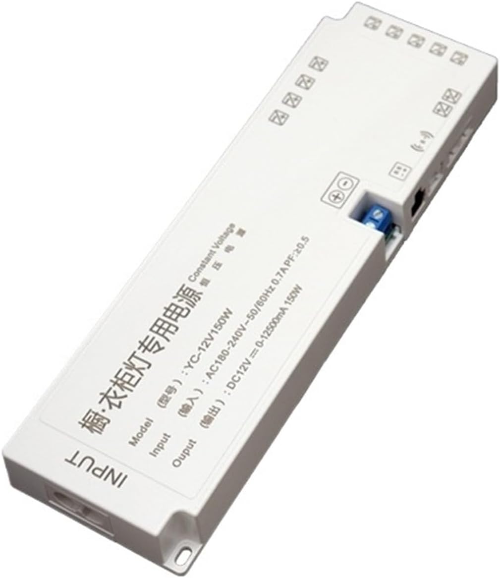 Led Cabinet Light Wardrobe Light 12v Enough Power Switch Power Supply Light with Light bar Wine Cabinet 36w 60w 100w Transformer(12V-100W-Output 11 Ports)