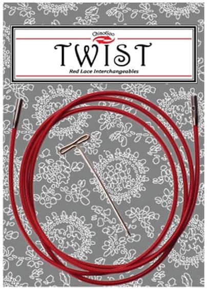 ChiaoGoo Twist Small Lace Interchangeable Cables, 37-Inch, Red