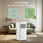 pasapair 8000 BTU Portable Air Conditioner, Quiet AC Unit for for Rooms up to 320 Sq.Ft, 4-IN-1 Cooling Fan with Remote/WiFi/Alexa, Dehumidifier for Home, Office, 24H Timer & Easy-Install Window Kit
