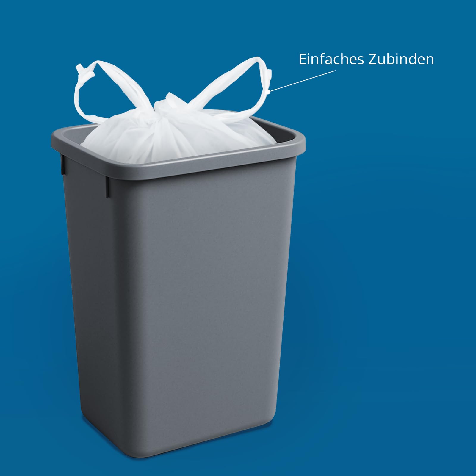 HDPE Müllbeutel 650x1000 mm weiß mit Tragegriff 60 l 600 Stück (40x15 Stück)