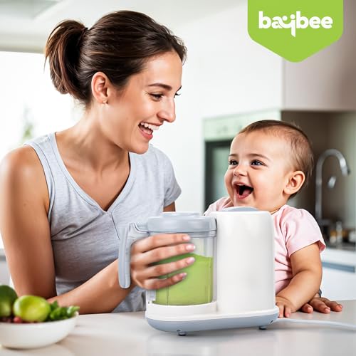 Image of Baybee Blendy 4-in-1 Electric Baby Food Processor | Baby Food Maker with Steamer, Reheat, Blender & Defrost | Portable Baby Food Steamer & Puree Maker | Food Mixer & Warmer for Babies