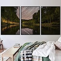 3 Piece Framed Canvas Wall Art Starry Sky Canvas Prints Home Artwork Decoration for Living Room,Bedroom - 16