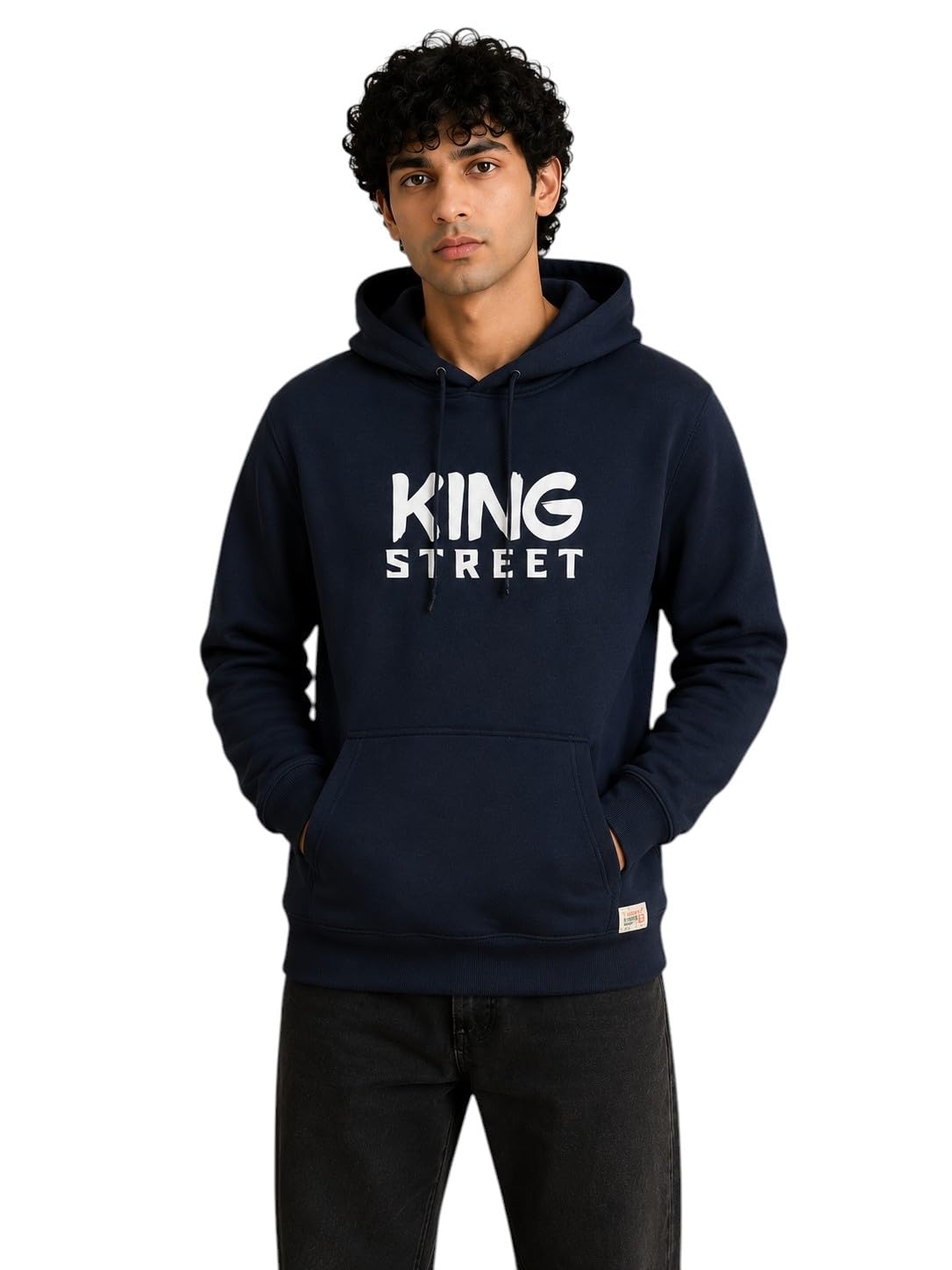 Men's Printed Cotton Blend Pullover Hoodie-image-0