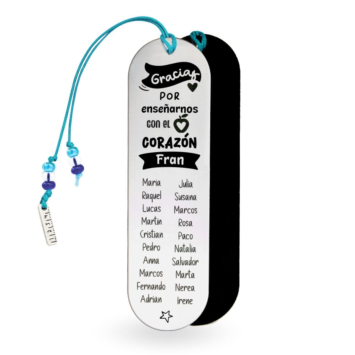Marcapáginas Metacrilato Efecto Plata | Regalo Original | Punto de Libro Personaliza con Nombres | Regalos Personalizados Profes, Fin de Curso (Gracias por confiarnos tu sabiduría)