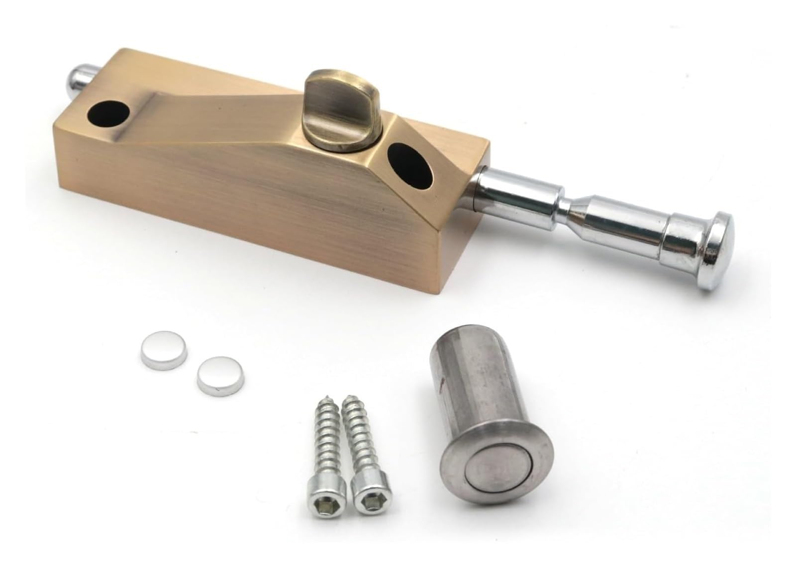 RSRSR Bolt lockKeyless Slide Bolt Gate Latch Security Door Bolt Latch Thickened Door Latches Hardware with Mounting Screws(Bronze)(Bronze)