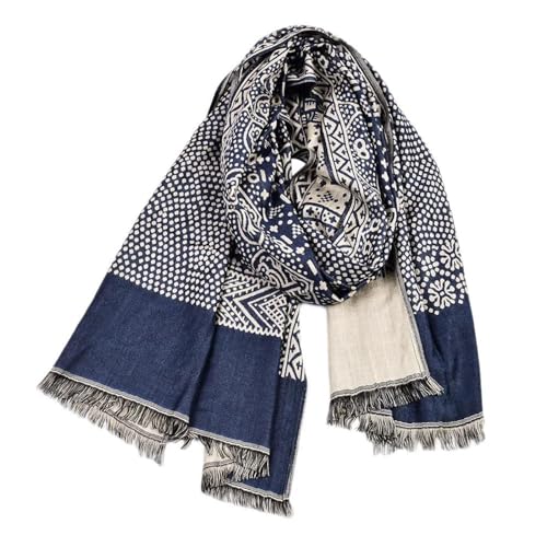 Bufanda de moda cálida para hombre chal de algodón suave contra el frío invernal