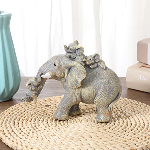 Estatua de Elefante Decorativa de Resina Amarilla miniatura 4