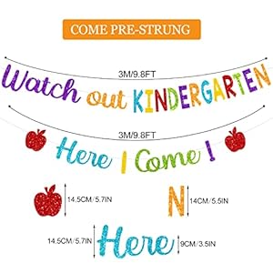 Glitter Watch Out Kindergarten Here I Come Banner Back to School Banner First Day of School Preschool Banner Preschool Kids Classroom Party Decoration Supplies Glitter Watch Out Kindergarten Here I Come Banner Back to School Banner First Day of School Preschool Banner Preschool Kids Classroom Party Decoration Supplies