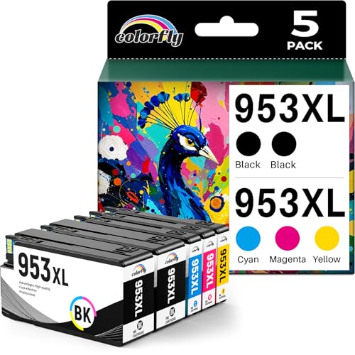 Cartouches 953XL Colorfly multipack de 5 pour imprimantes HP Officejet Pro