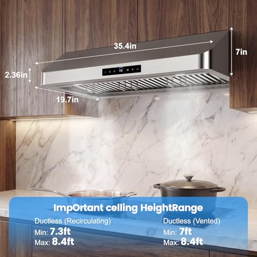 Hotte d'aération de 91,4 cm en acier inoxydable premium avec éclairage LED - 3