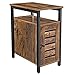 VASAGLE Beistelltisch, Beistellschrank mit Ablage und Verstellbarer Regalebene, Wohnzimmer, Schlafzimmer, Arbeitszimmer, Büro, 30 x 50 x 60 cm, Metall, Industrie-Design, Vintage, Dunkelbraun LET61BX
