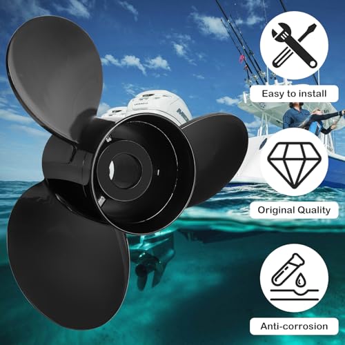 Novino 15Dia X 17Pitch Aluminum Boat Propeller For Mercury Engines 135-300Hp 2 & 4-Stroke Outboards & Mercruiser Alpha/Bravo One,3-Blade 15 X 17 Boat Propeller 15 Spline Tooth Rh,Replace Oem#48-832828A45 thumb #3