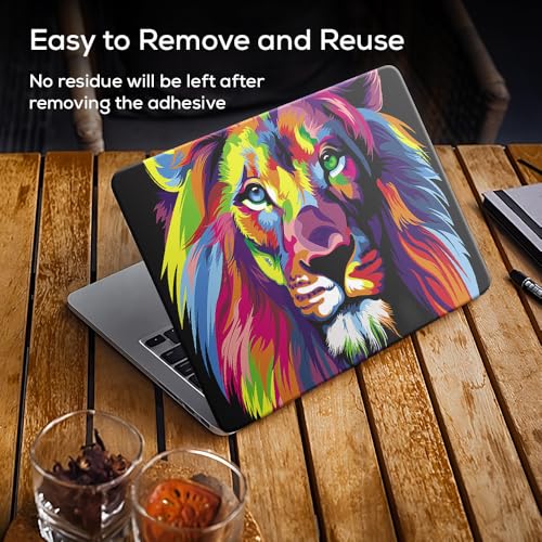 Image of Galaxsia Coloured Tiger Top+Wrist Pad Vinyl Laptop Skin /Sticker /Cover Upto 15.6 Inches Laptops Laminated-Removable-HD Quality Compatible for Hp-Dell-Sony-Lenovo-Asus etc.(15x10 Inches)