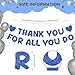 Fulmoon Pre Strung Thank You for All You Do Glitter Banner Funny Appreciation Banner for Employee Coworker Staff Teacher Thank Sign Party Decorations(Navy Blue)