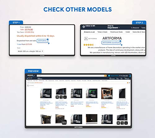 LED Illuminated Bathroom Mirror Custom Size 140x60cm