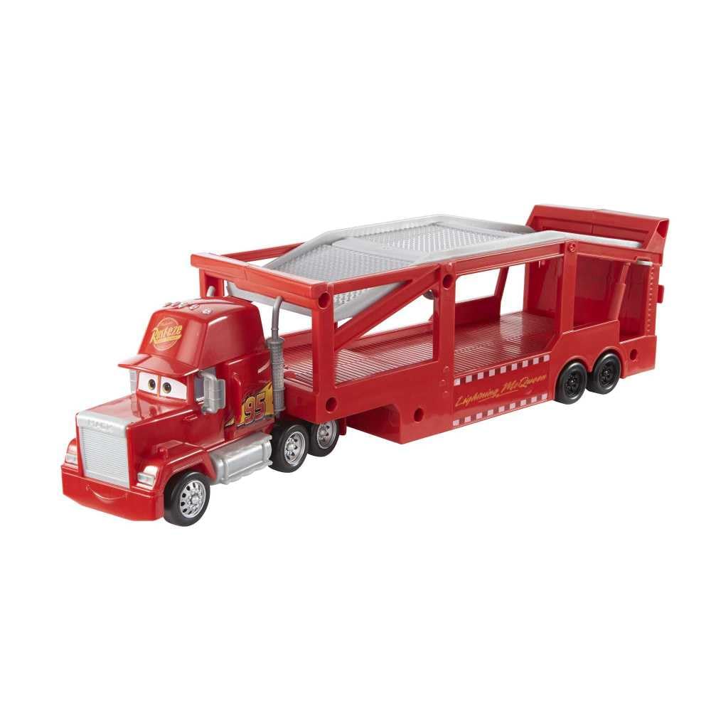 Disney and Pixar Cars Mack Hauler, 13-inch Toy Transporter Truck with Ramp & Carry Storage for 12 Vehicles, Gift for Kids Ages 4 Years Old & Up, HDN03