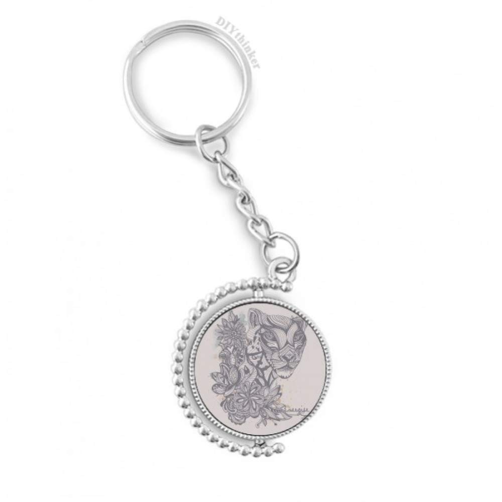 Llavero rotatorio de leopardo con anillo de cadena resistente 4