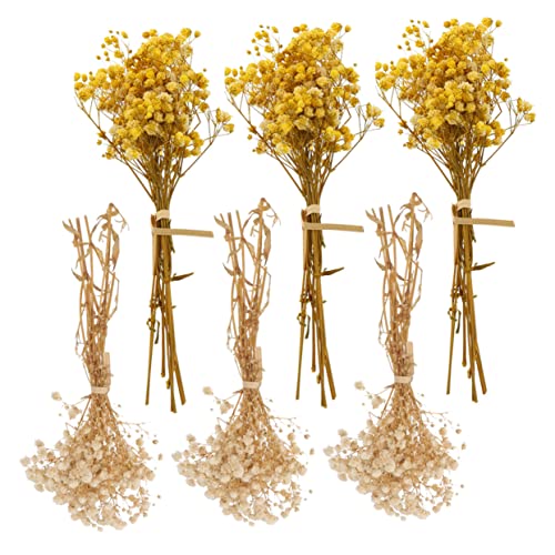 Ramo de 6 flores secas artificiales para decoración miniatura 1