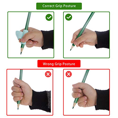 Booshow UK-BLJS-0326-407 Pencil Grips - 10 Pack Kids Ergonomic Training Pencil Grippers Preschoolers Handwriting Aid Grip Set Posture Correction Tool thumb #3