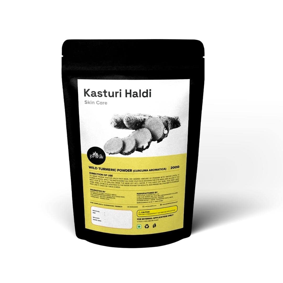 Sheltr Natural Herbal Kasturi Haldi Face Pack Powder for Women and Men - 200 gm