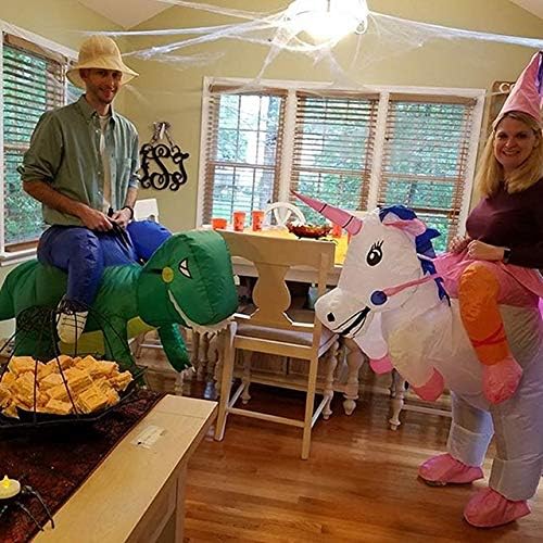 Miniatura 4 de AOGU Disfraz inflable de dinosaurio T-REX de Halloween para adultos y niños, disfraces inflables para fiesta de cosplay