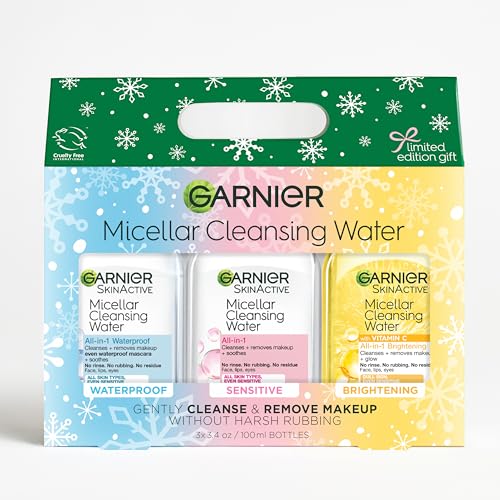 Garnier SkinActive Micellar Holiday Skincare Gift Set, Includes 3...