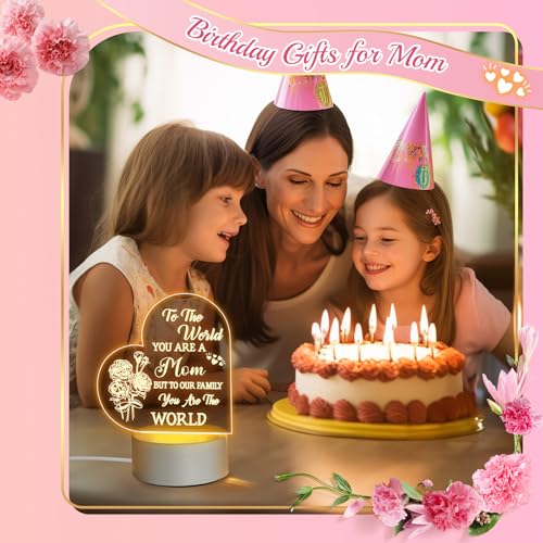 Winzwon Mothers Day Gifts for Mom from Daughter Son Mom Birthday Gift Night Light Personalised Presents for New Mom,Mother in Law, Pregnant Gift Arcylic Room Decartion - Image 4