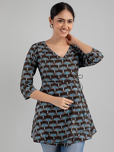 Image of feranoid Women Cotton Angrakha Kurti