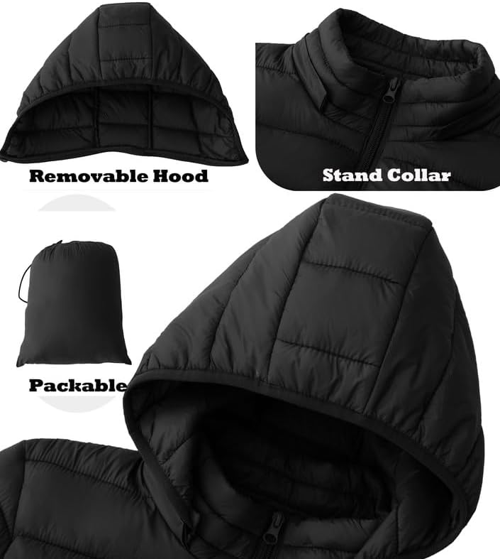 KVE Women's Hooded Packable Ultra Light Coat Warm Short Puffer Jacket - Image 5