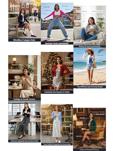 LETDIOSTO Cropped Cardigan Bolero Shrug for Women, Button Down Long Sleeve Knit Sweater for Dresses,for Jeans, XS to XL4