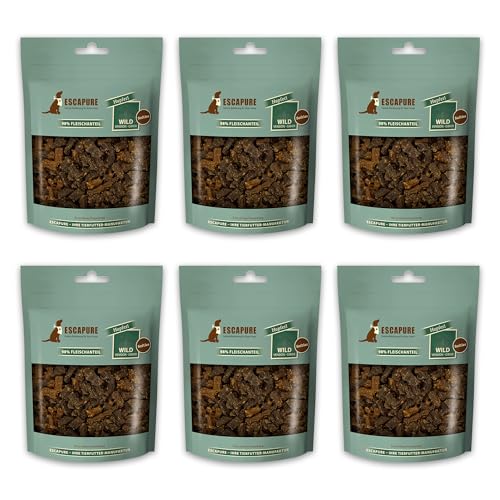 ESCAPURE Softies - Hunde Leckerli aus Wildfleisch in Premium Qualität (6x150g) - 98% Muskelfleisch - Softer Protein Trainingssnacks ohne künstliche Zusatzstoffe & Getreide