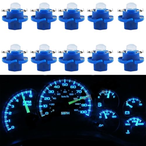 Kit 10 Bombillas LED T5 B8.4D Azul Hielo para Panel Instrumentos