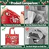 Jesustree Sac Fourre-Tout de Noël, 12 Pièces Sac d'épicerie d'emballage Réutilisable, avec Poignée pour Fournitures de Fête, Cabas Courses #5