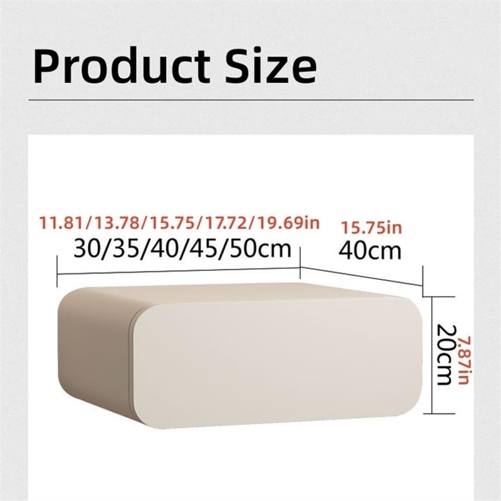 Comodino sospeso, cassetti sospesi per Parete, Comodino da Appendere, tavolino da Letto con cassetto, Struttura in Legno massello, Adatto per Camera da Letto (Grigio Chiaro 40 * 40 * 20 cm)