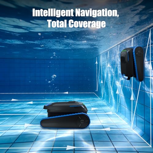 Image of Cordless Robotic Pool Cleaner, Pool Vacuum Robot for Inground & Above Ground Pools, 5000GPH Suction, Smart Navigation for Floor /Wall /Waterline, 150μm Filter, App Support, Self-Parking