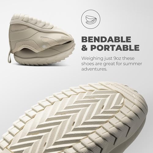 NORTIV 8 Barefoot Water Shoes for Women Men Minimalist Breathable & Comfortable Beach Swim Boat Pool Outdoor Walking Shoes, Zero Drop Sole, Seagull,Size M11/L12.5,Khaki