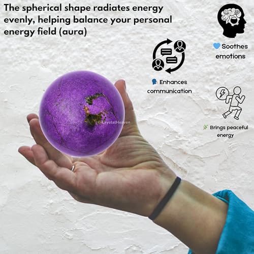 Image of Certified Stichtite Crystal Ball for Meditation - Premium Crystal Vastu Items for Home and Feng Shui Items for Good Luck - Ideal for Pooja Supplies and Spiritual Practices (2 inch Inch)