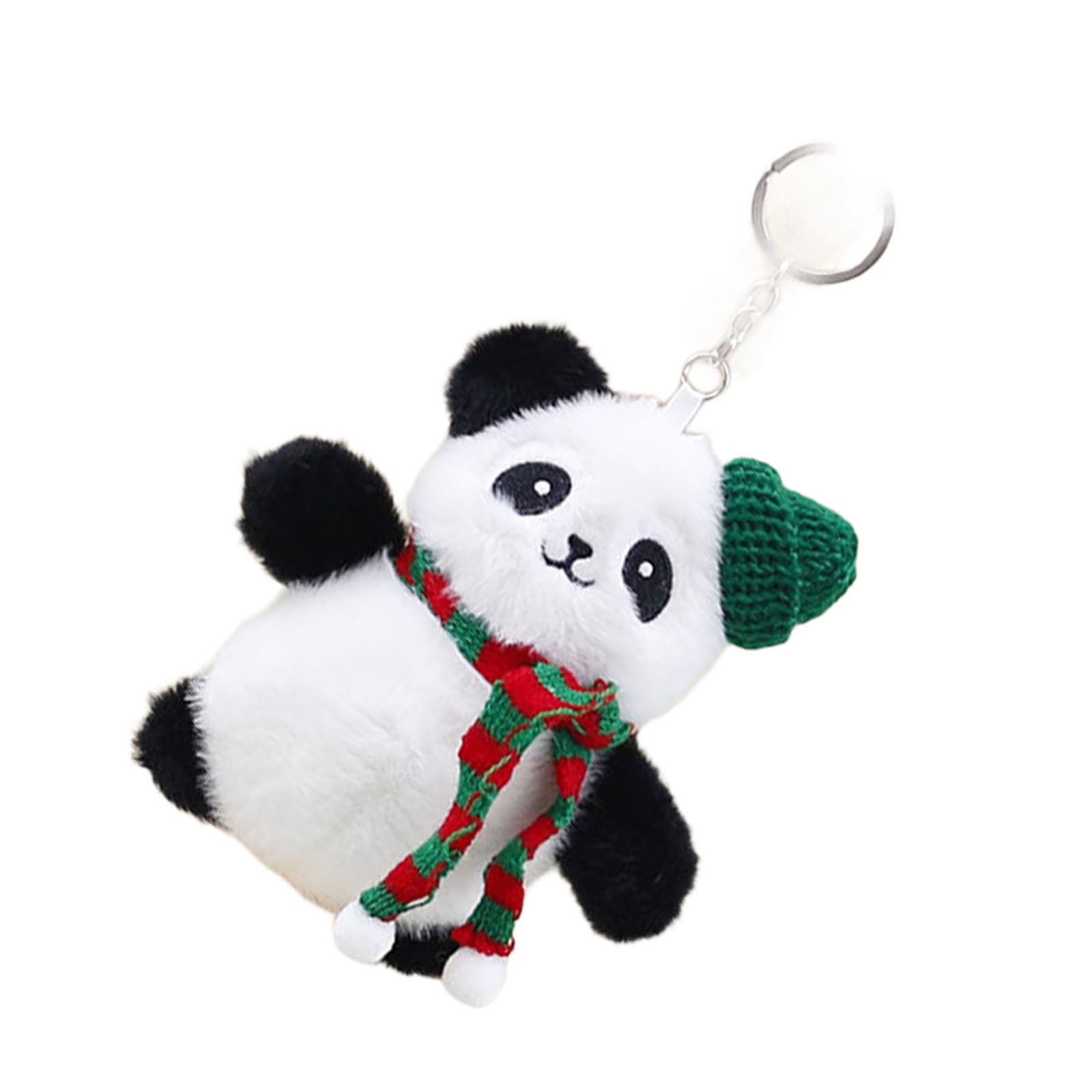 Xinsheinelry Christmas Panda Hanging Ornament Lovely Christmas Panda Keychain Stylish Keyrings Backpacks Car Chain Accessories Hanging Decors