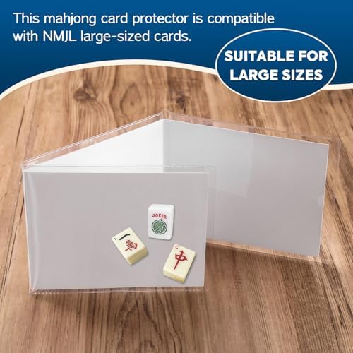 Protective Sleeve for 2025-2026 Mah-Jong Cards - Size (6 1/8" x 4 3/4") - Large-Size Mahjong Card Protective Sleeve - 1 Pack - 5