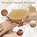 DEBETOOL Dry Brushing Body Brush - Natural Boar Bristle Dry Body Brush for Lymphatic Drainage, Cellulite, Blood（Medium Hardness）