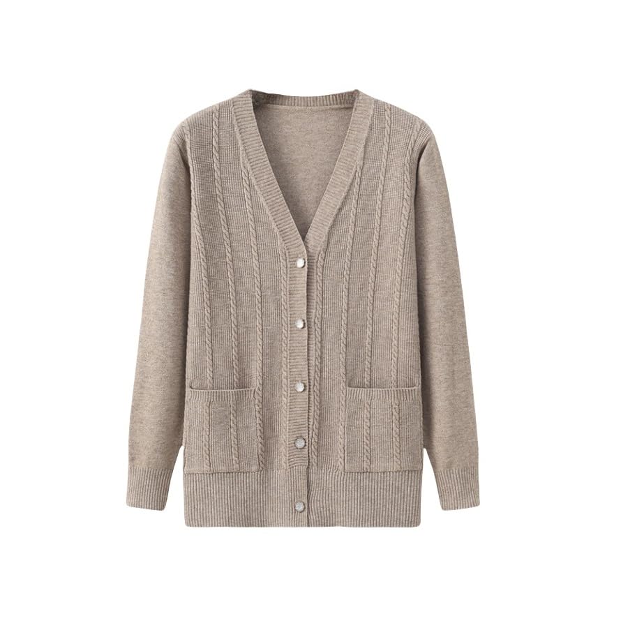 ZHAOXI Cardigan Mujer Suéter Cálido De Primavera y Otoño para Mujer, Suéter De Punto para Mujeres De Mediana Edad y Mayores, Suéter Tipo Cárdigan para Mujeres Mayores, Chaqueta Tipo Cárdig